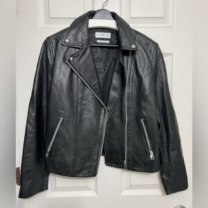 MANGO black leather jacket